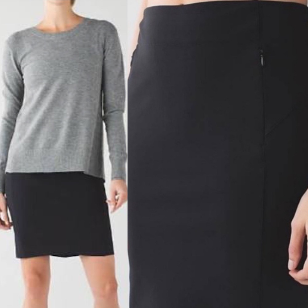 Lulemon Go Til Dawn Reflective Pencil Skirt Womens Size 8 Minimalist Pockets